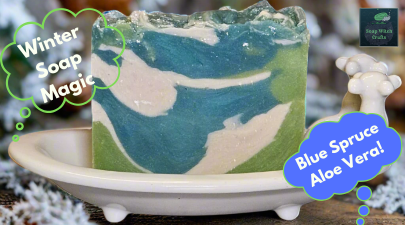 Making Winter Limited Edition Blue Spruce Aloe Vera Soap: Fluid Hot Process