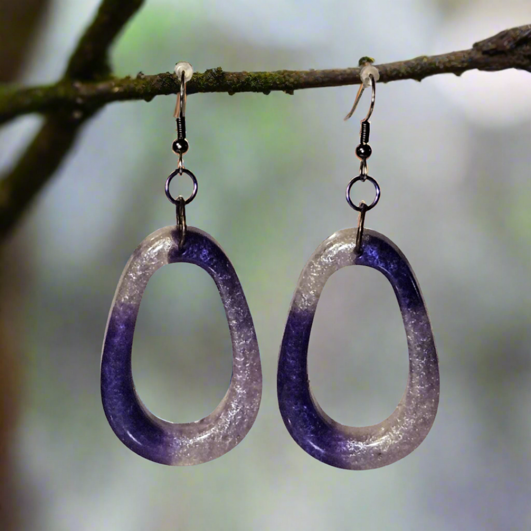 Enchanted Amethyst Alchemy Loops - Enchanted Resin Earrings