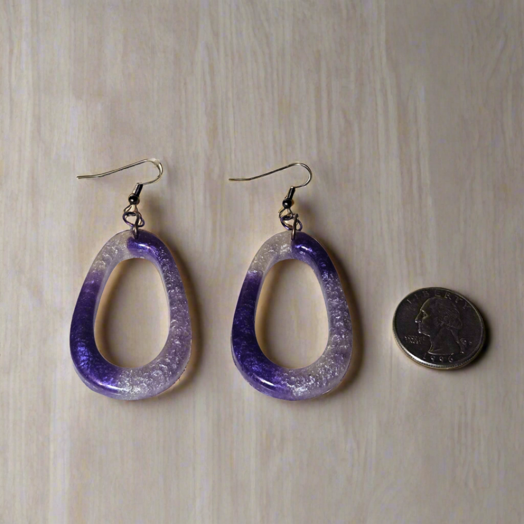 Enchanted Amethyst Alchemy Loops - Enchanted Resin Earrings - 0
