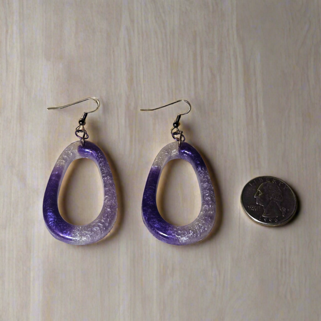 Enchanted Amethyst Alchemy Loops - Enchanted Resin Earrings