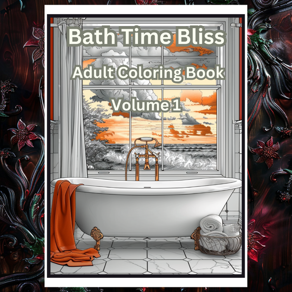 Bath Time Bliss Adult Coloring Book Vol. 1 - 50 Printable Coloring Pages