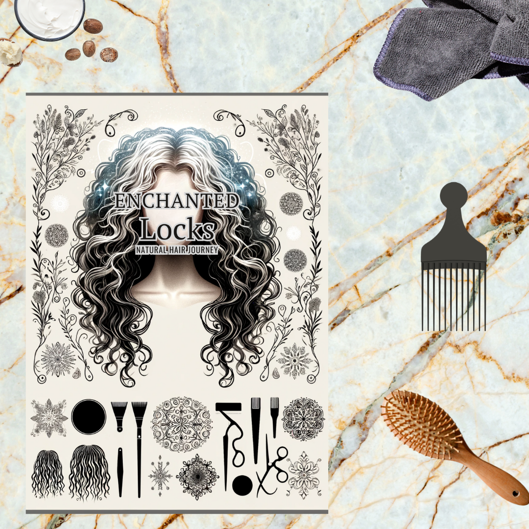 Enchanted Locks Curly Cover - 17 Printable Journal Planner Pages
