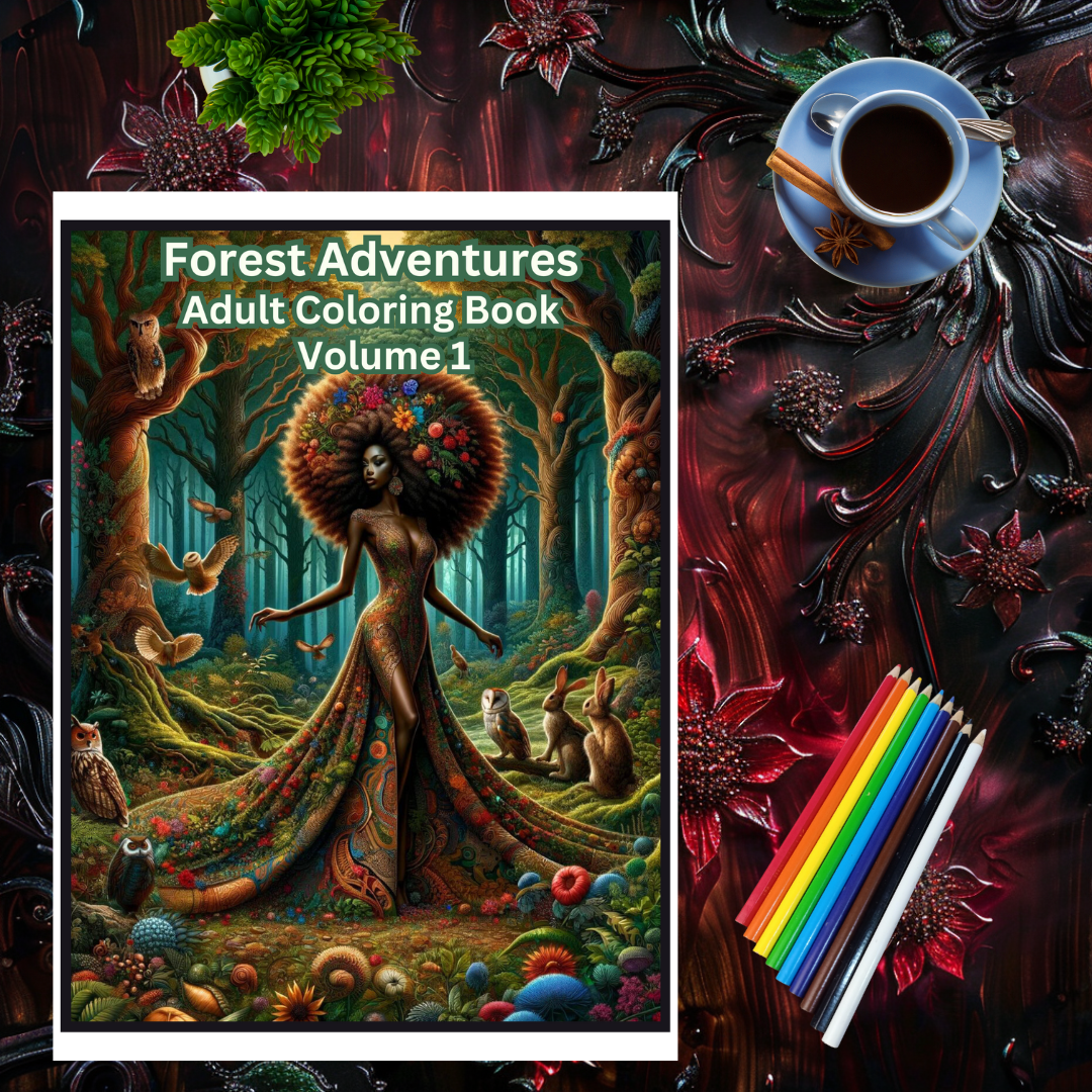 Forest Adventures Adult Coloring Book Vol. 1 - 50 Printable Coloring Pages