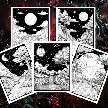 Night Time Bliss Adult Coloring Book Vol. 1 - 50 Printable Coloring Pages - 0