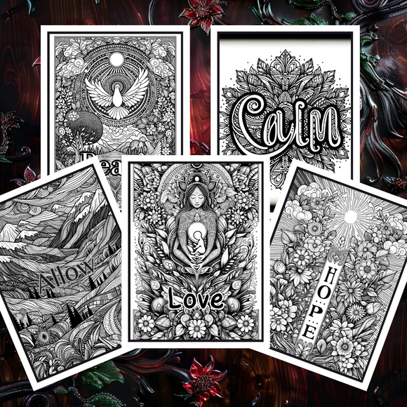 Uplifting Affirmations Adult Coloring Book Vol. 1 - 50 Printable Coloring Pages