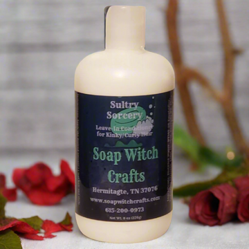 Soap Witch Crafts bottle with a forest background