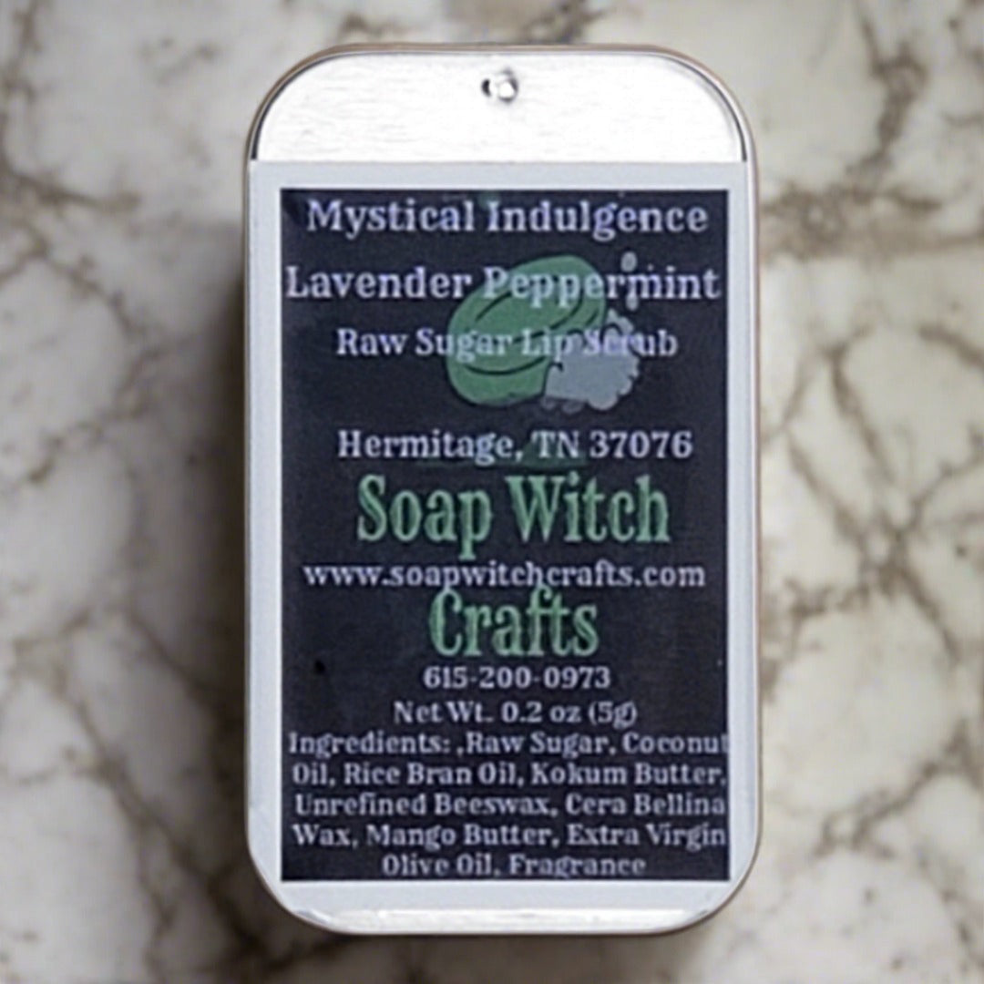 Mystical Indulgence Raw Sugar Lip Scrub - Lavender Peppermint - Soap Witch Crafts