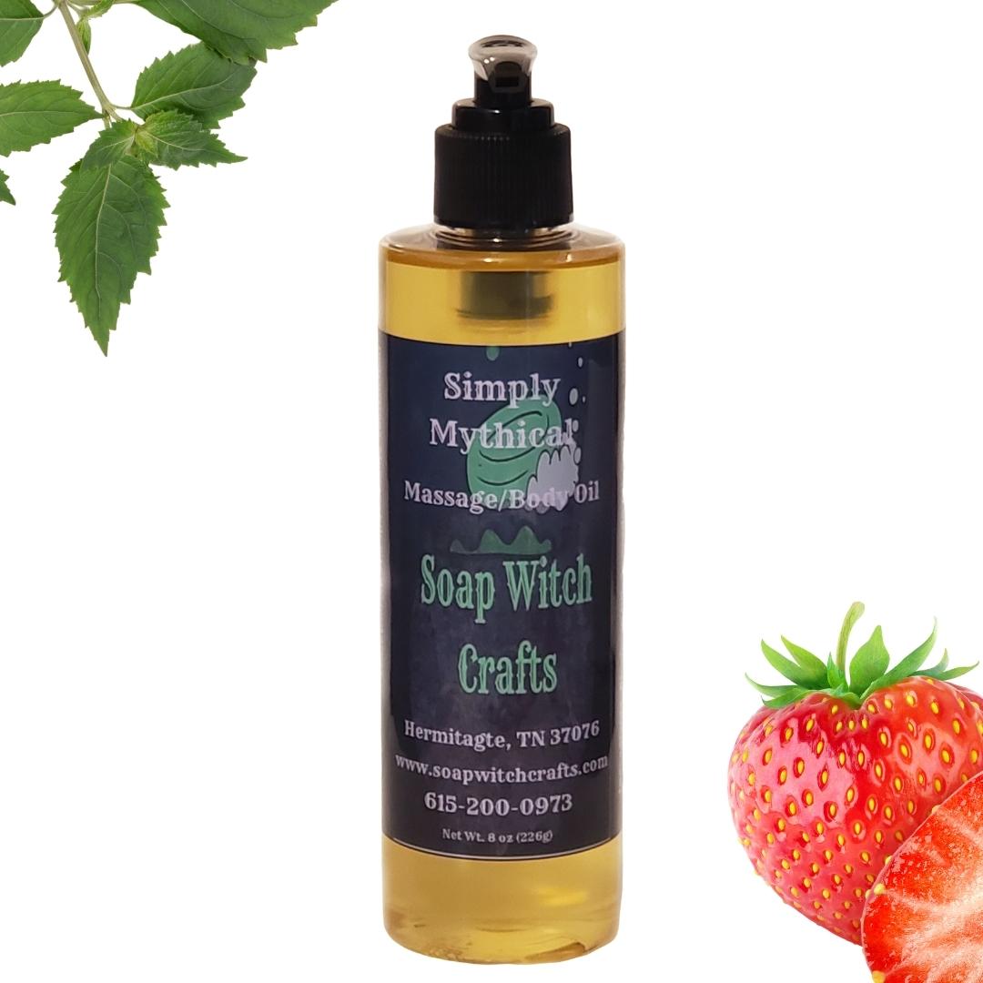 Simply Mythical Massage Oil and Body Oil - Strawberry Patchouli